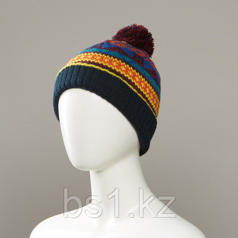 Corlsbud Jacquard Cuff Knit Hat With Pom - фото 1 - id-p56512661