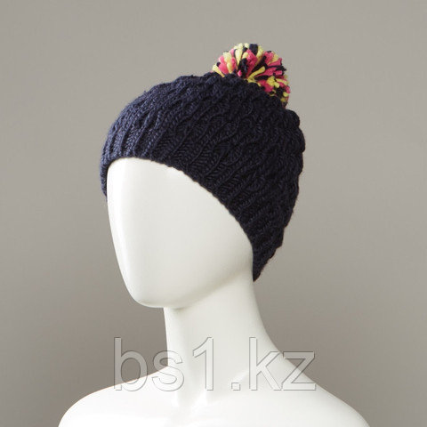Dunes Textured Knit Hat With Multi-Colour Pom - фото 2 - id-p56512663