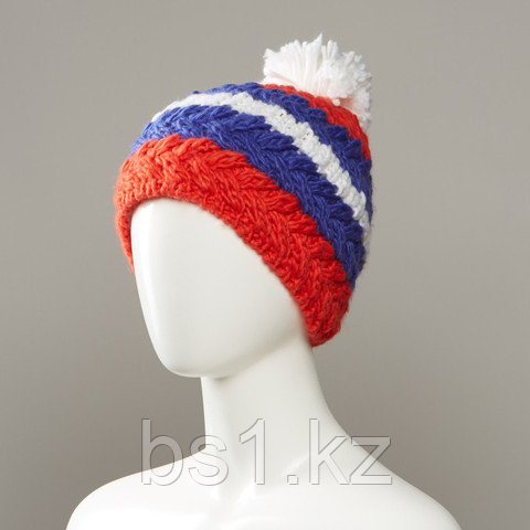 Holiday Stripe Textured Knit Hat With Pom - фото 2 - id-p56512666