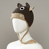 Portal Knit Animal Hat With Full Fleece Lining And Tassles, фото 3