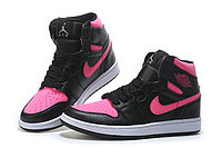 Кожаные кроссовки Air Jordan 1 Retro "Black/Pink" (36-40), фото 3