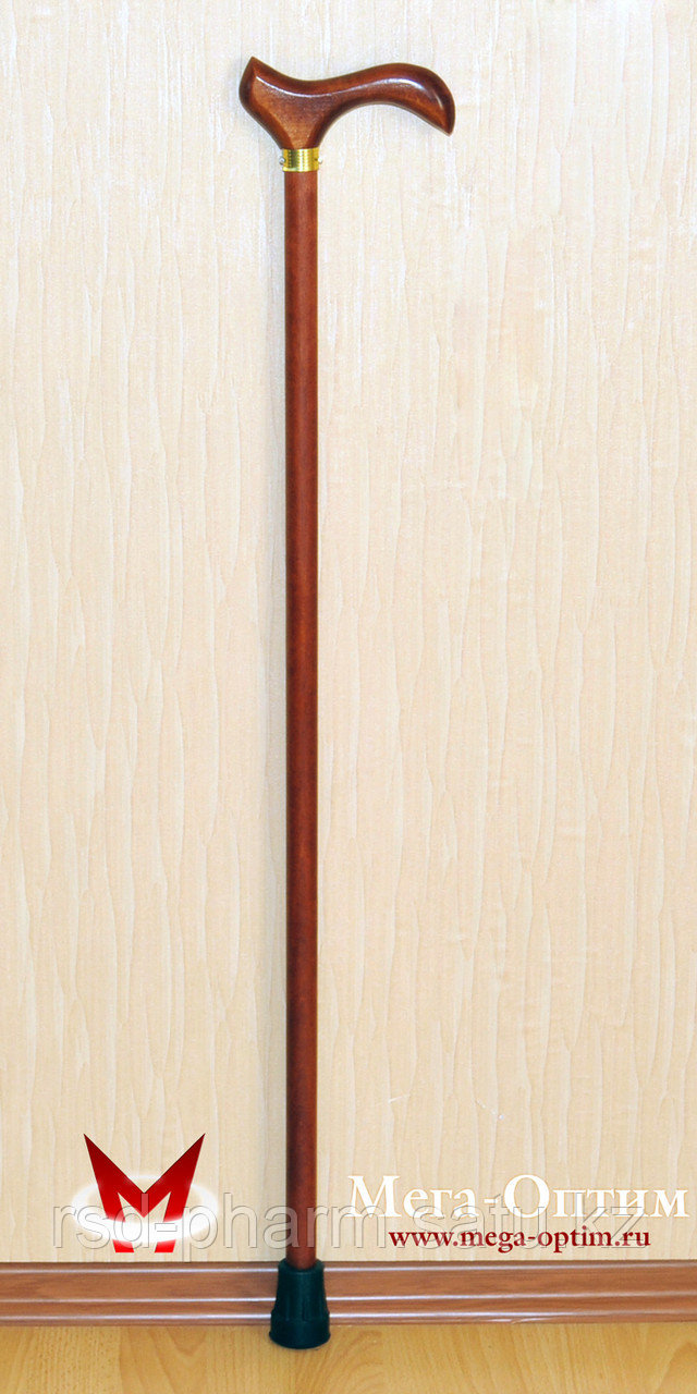 Деревянная трость с деревянной ручкой и УПС (75, 80, 85, 90, 95 см)