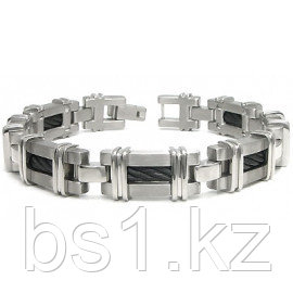 Men's Black Titanium Cable Link Bracelet