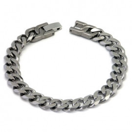 Italian Cut Men's Titanium 10MM Curb Link Bracelet - фото 1 - id-p56509465