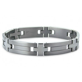 Titanium Men's Bracelet w/ Cross Designs - фото 1 - id-p56509472
