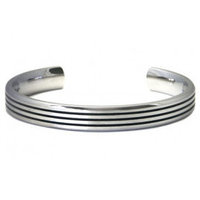 Titanium 10MM Cuff Bangle w/ 3 Lines