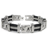 Men's Titanium Black Cable Link Bracelet
