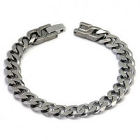 Italian Cut Men's Titanium 10MM Curb Link Bracelet