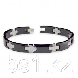 Tungsten Carbide Ceramic Two Tone Men's Bracelet