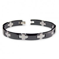 Tungsten Carbide Ceramic Two Tone Men's Bracelet