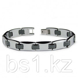 Tungsten Carbide Black Ceramic Men's Bracelet