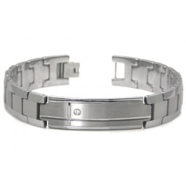 Tungsten Carbide Diamond ID Men's Bracelet