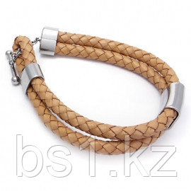 Stainless Steel Braided Leather Toggle Bracelet - фото 1 - id-p56513581