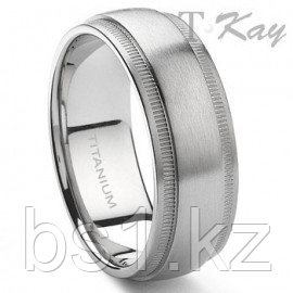 CAMMI Titanium 8mm Milgrain Wedding Band Ring