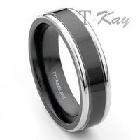 JARNO Black Titanium Band with Grey Titanium Edges - Flat