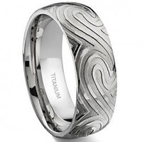 7 Degree OCEAN SWIRLS Titanium Band Ring