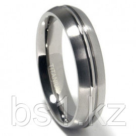 Titanium 6mm Ribbed Matte Dome Wedding Band Ring