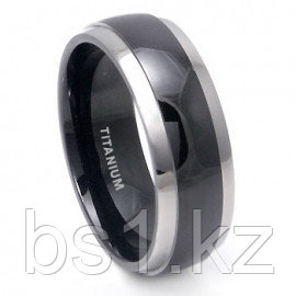 Black Titanium Band with Grey Titanium Edge