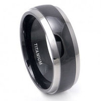 Black Titanium Band with Grey Titanium Edge