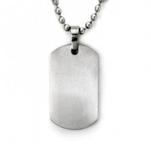 Titanium Engravable Dog Tag Pendant w/ 3mm Bead Chain