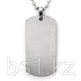 Titanium Engravable Dog Tag Pendant w/ Bead Chain