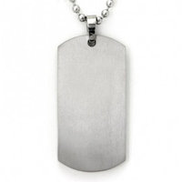 Titanium Engravable Dog Tag Pendant w/ Bead Chain