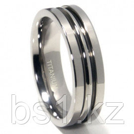 Titanium 7mm High Polish Ribbed Wedding Band Ring