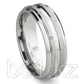 Cobalt XF Chrome 8MM Wedding Band With Raise Bars