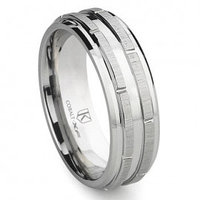 Cobalt XF Chrome 8MM Wedding Band With Raise Bars