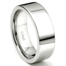 Cobalt XF Chrome 8MM High Polish Flat Wedding Band Ring