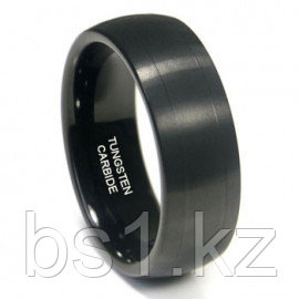 Black Tungsten 8MM Brush Finish Dome Wedding Band Ring