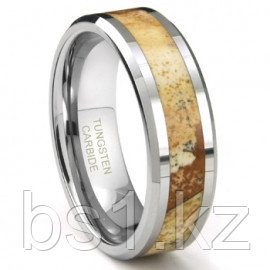 Tungsten Carbide Igneous Riverstone Inlay Wedding Band Ring