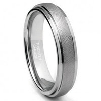 Tungsten Carbide 6MM Mesh Finish Wedding Band Ring