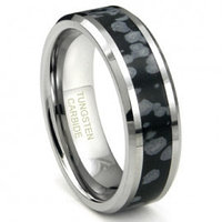 Tungsten Carbide Cosmic Riverstone Inlay Wedding Band Ring