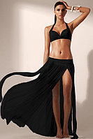Black Elegant Mesh Maxi Skirt Cool Beachwear