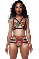 African Print Inspired Two Piece Bathing Suit 
