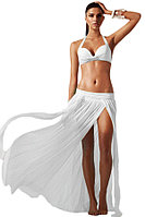 White Elegant Mesh Maxi Skirt Cool Beachwear