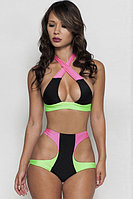 Electric Multicolored High Waist Swimsuit