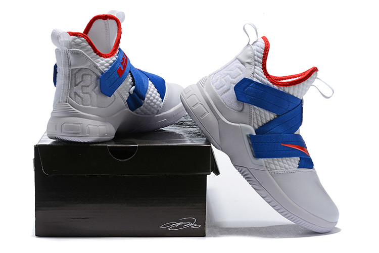 Кроссовки Nikе Lebron Zoom Soldier 12 (XII) "White/ Blue/ Red" (40-46) - фото 6 - id-p56549587