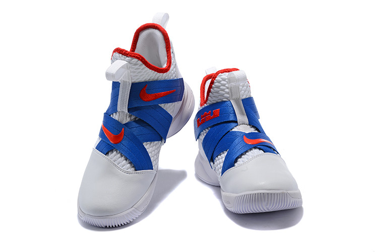 Кроссовки Nikе Lebron Zoom Soldier 12 (XII) "White/ Blue/ Red" (40-46) - фото 4 - id-p56549587