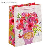 Пакет ламинированный вертикальный «Акварельные цветы», MS 18 × 23 × 8 см