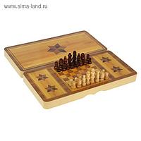 Настольная игра 3 в 1 "Юрма": нарды, шахматы, шашки, 34х34 см