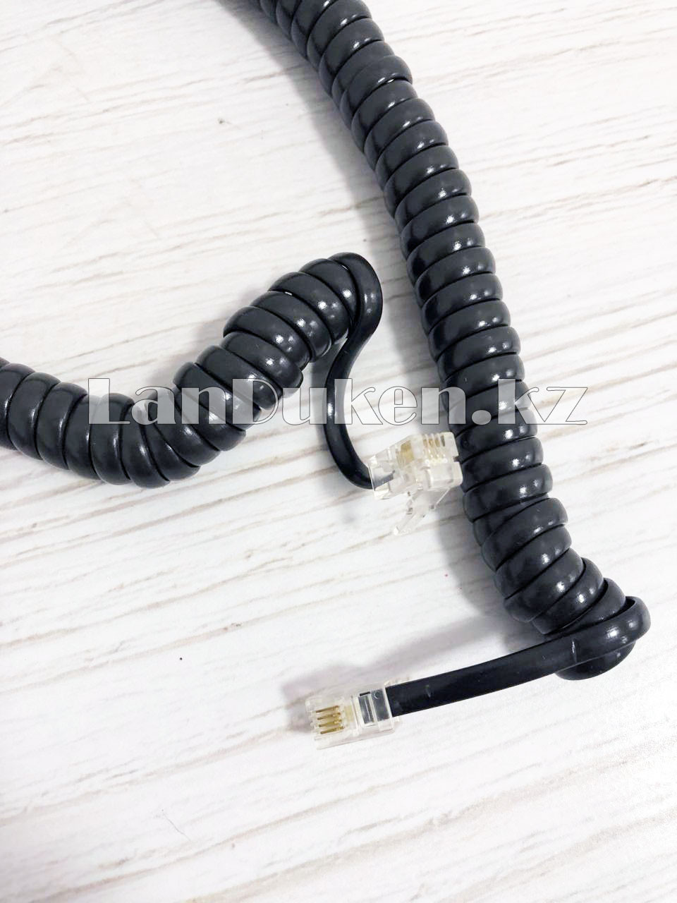 Крученый кабель для телефонной трубки с коннекторами RJ-9 48-170 см черный - фото 6 - id-p56057384
