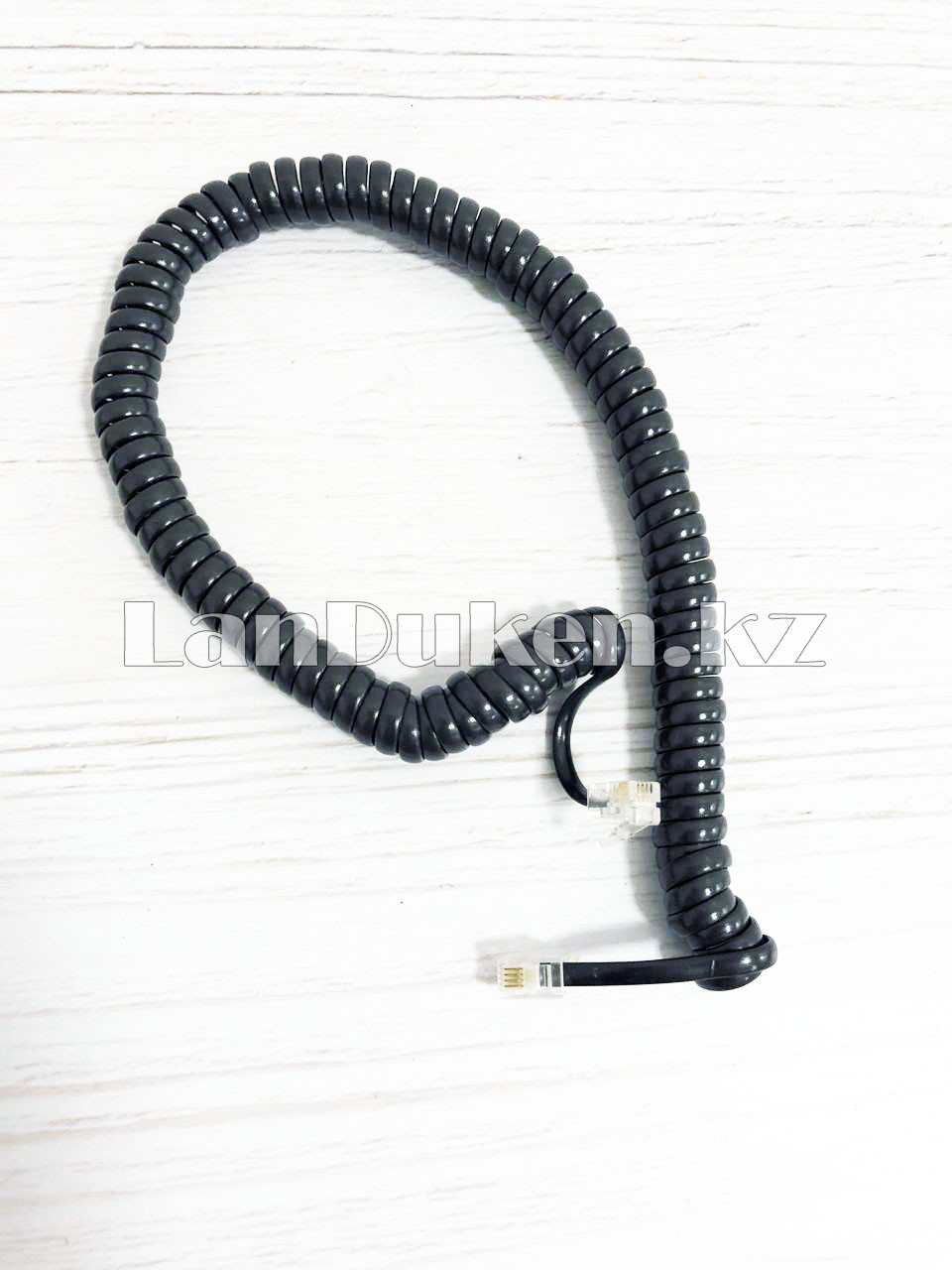 Крученый кабель для телефонной трубки с коннекторами RJ-9 48-170 см черный - фото 7 - id-p56057384