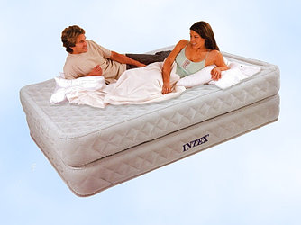 Матрас надувной, люкс двуспальная надувная кровать со встроенным насосом, Intex 64464 с доставкой