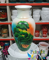 Керамикалық ваза 30 см. " белом жасыл ағаштар".