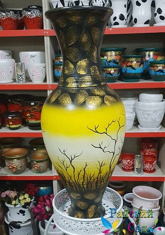Керамическая ваза 70см. "Пустыня на желтом"., фото 2
