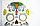 Временное тату Temporary face tattoo YC-WS013 Хэллоуин (Halloween) 15х25 см сахарный череп цветной, фото 2