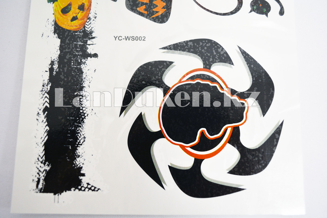 Временное тату Temporary face tattoo YC-WS002 Хэллоуин (Halloween) 15х25 см цветной - фото 3 - id-p56590068