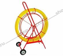 Устройство для затяжки (протяжки) кабеля на тележке, D=11mm, L=150m, цвет - желтый (Россия)